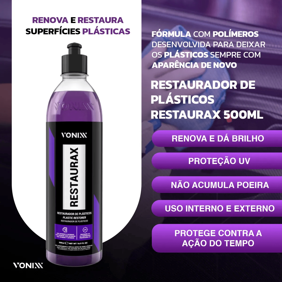 Restaurax Restaurador de Plásticos Interno e Externo 500ml